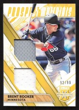 2019 Panini Elite Extra Edition Brent Rooker Dual Prospect Materials Gold #/99