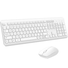 Wireless Keyboard and Mouse Combo, Full Size Silent Ergonomic Keyboard and