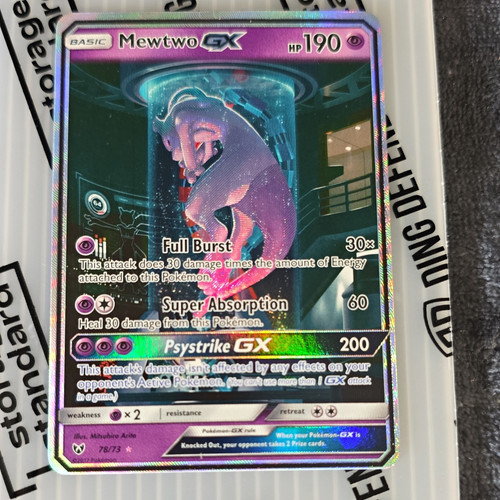 Pokemon TCG Mewtwo GX 78/73 Shining Legends Shiny Holo Rare Full Art Eng
