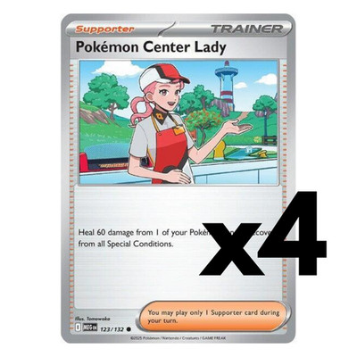 4x Pokemon Center Lady - 123/132 - ME01: Mega Evolution (MEG) Pokemon Playset x4