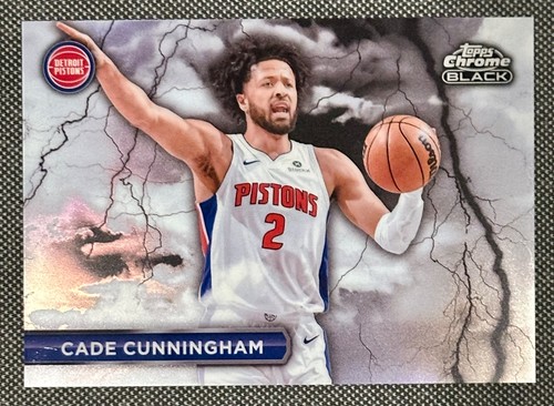 2025 NBA CADE CUNNINGHAM Topps Chrome Black SSP Black Lightning Insert