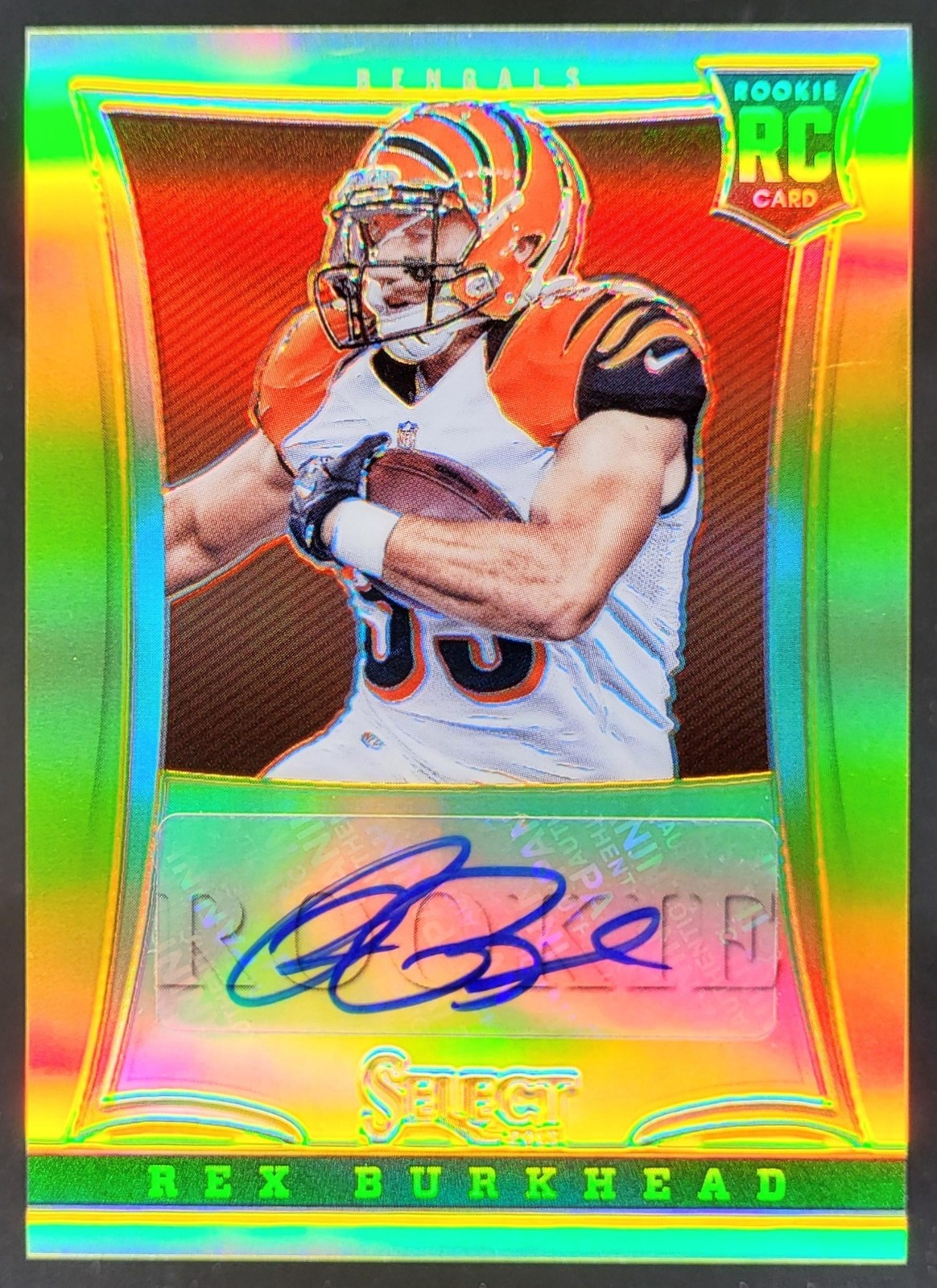 Rex Burkhead Panini Select #228 Autograph-Gold