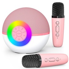 Mini Karaoke Machine for Kids Adults,Portable Bluetooth Speaker with 2 Wirele...