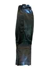 Express Womens Pants Size 4 Straight Leg Super High Rise Faux Leather Black E813