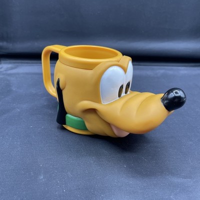 Vtg 1990s Disney Applause Plastic Pluto the Dog Head Mug Cup