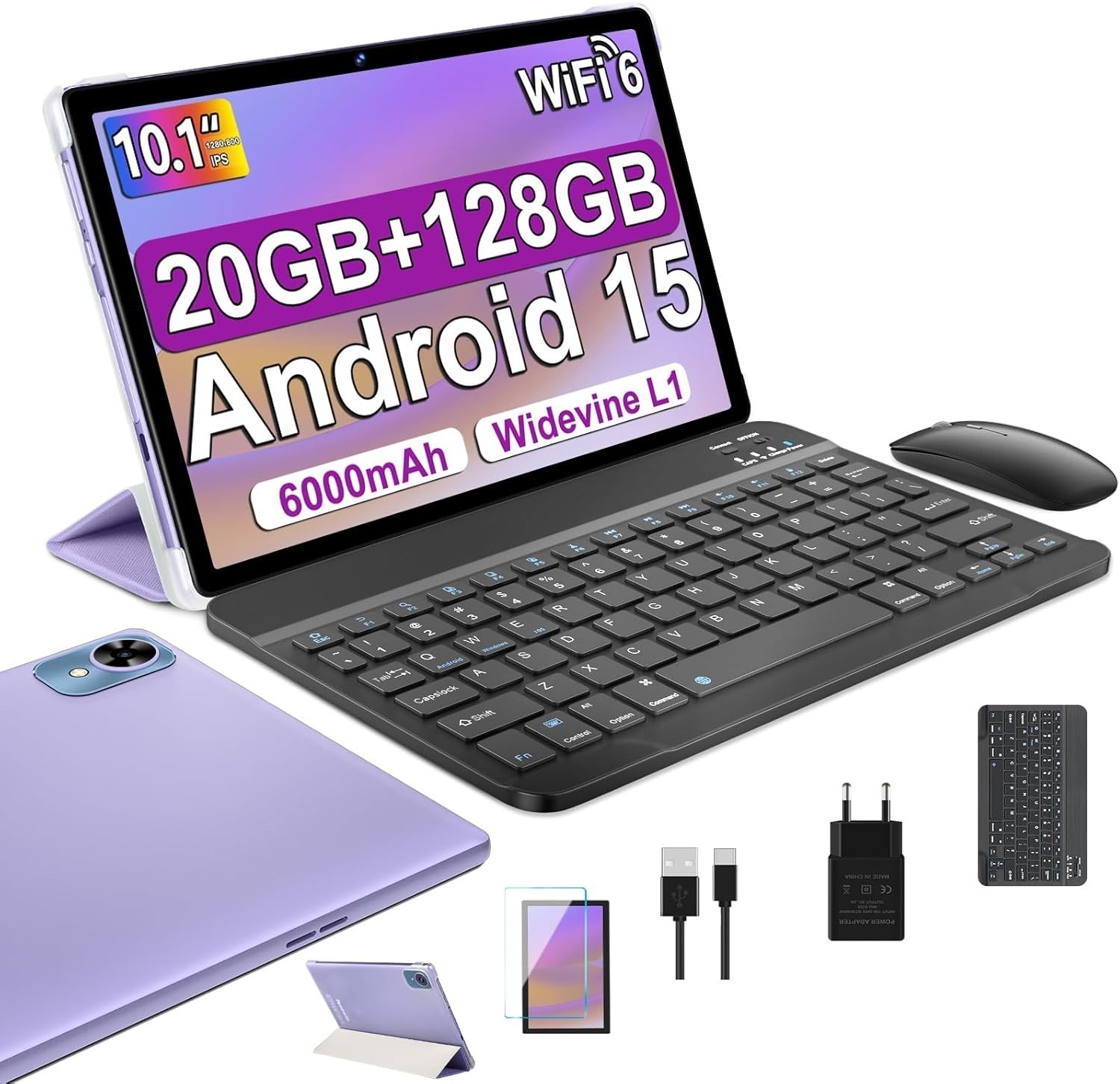 Tablet FEZAWIO F11 10 Pollici Android 15 20GB RAM 128GB ROM Viola
