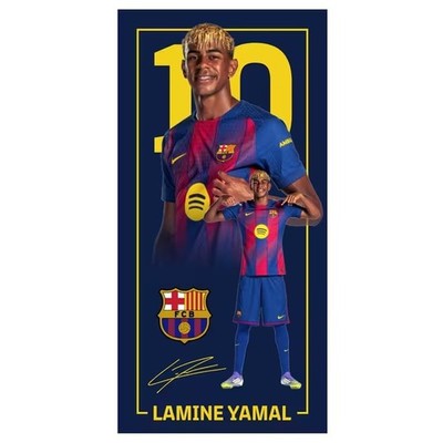 FC Barcelona Strandtuch Lamine Yamal Mikrofaser 70x140 cm Handtuch 124609