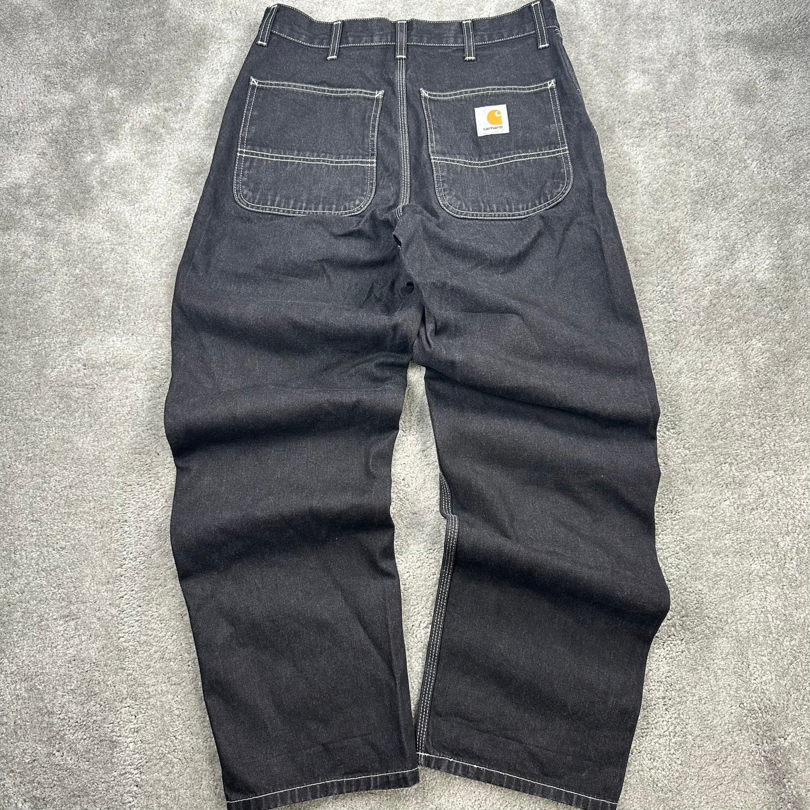 Carhartt WIP Black Y2K Baggy Work Pants 30x30 Vintage Workwear