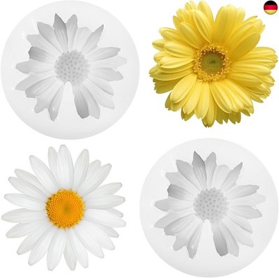 2 Stück 3D Gänseblümchen Silikonform,Ymapinc Silikonformen Gießformen Tra