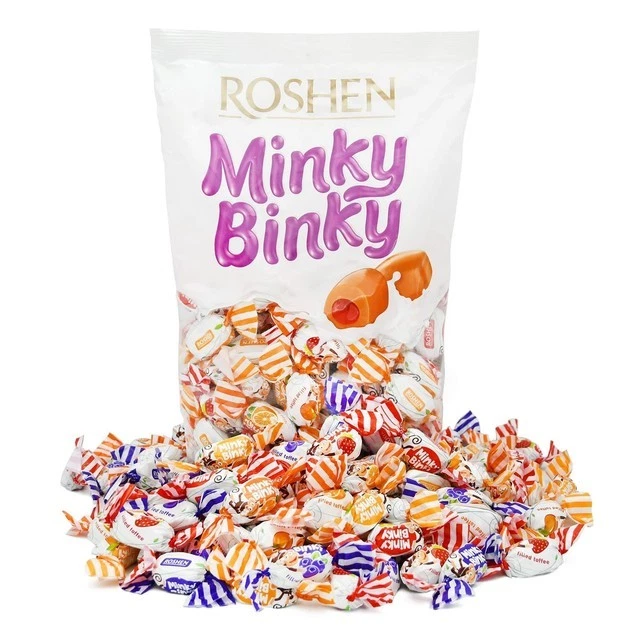 Roshen Minky Binky Caramelo Caramelo Mezcla Jalea Relleno Fresa Naranja Arándano Foto 4 de 4