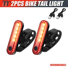 LED USB Rechargeable Bike Tail Light Bicycle Safety Cycling Warning Rear Lamp