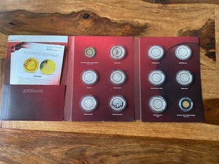12 Deutsche Sonder Gedenkausgaben "Planet Erde" 10x Silber 1x Gold im Blister