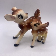 Vintage MCM Kitsch Bambi Style Mama & Baby De...