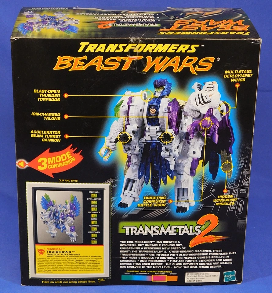 TRANSFORMERS BEAST WARS TIGERHAWK 1999 TRANSMETALS ULTRA CLASS SEALED - Image 4 of 4