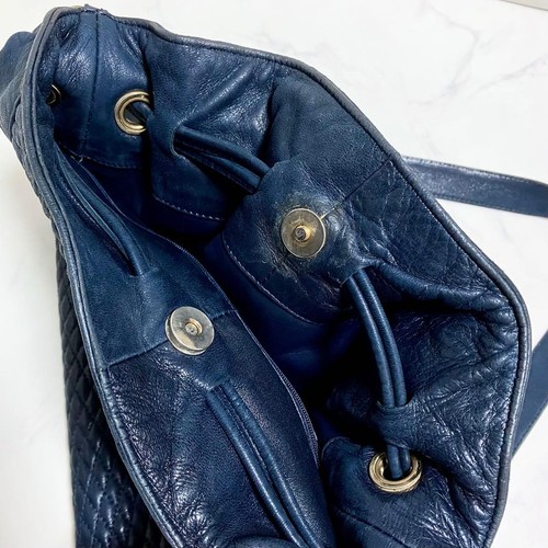 Bally granatowa skórzana torba na ramię z paskiem autentyczna torebka crossbody - Zdjęcie 15 z 18