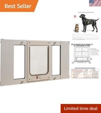 Elegant Aluminum Sash Window Pet Door - Adjustable 27" to 32", Chubby Kat Flap