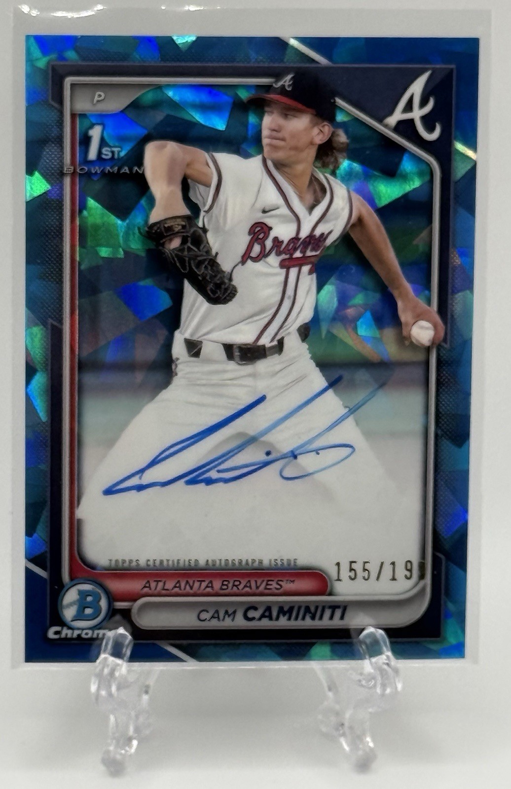 Cam Caminiti 2024 Bowman Draft Sapphire 1st Bowman On-Card Auto /199! Braves