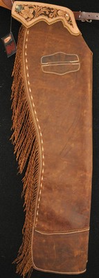 Custom Made Distressed Leather Chaps/New Shotgun Chaps/Made In USA