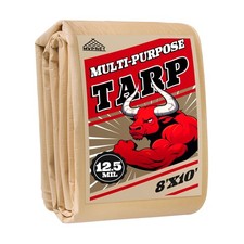Tarp 8x10 Heavy Duty Waterproof Beige Tarp 12.5mil,Durable,Multipurpose, Weat...