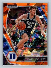 2021  Panini Prizm Collegiate Draft Picks #34 Matt Hurt  Orange Ice