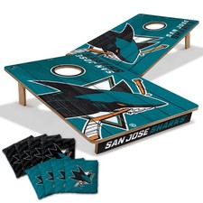 San Jose Sharks Cornhole Tailgate Boards 2x3 Size Wood Construction