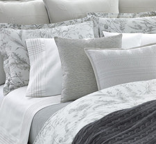 Ralph Lauren Genevieve King Duvet Cover Parisian Floral Toile Garden Birds Grey