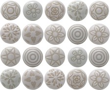 Set of 20 Off White Decorative Pull Knobs for Door, Drawer, Cabinet, Wardrobe...