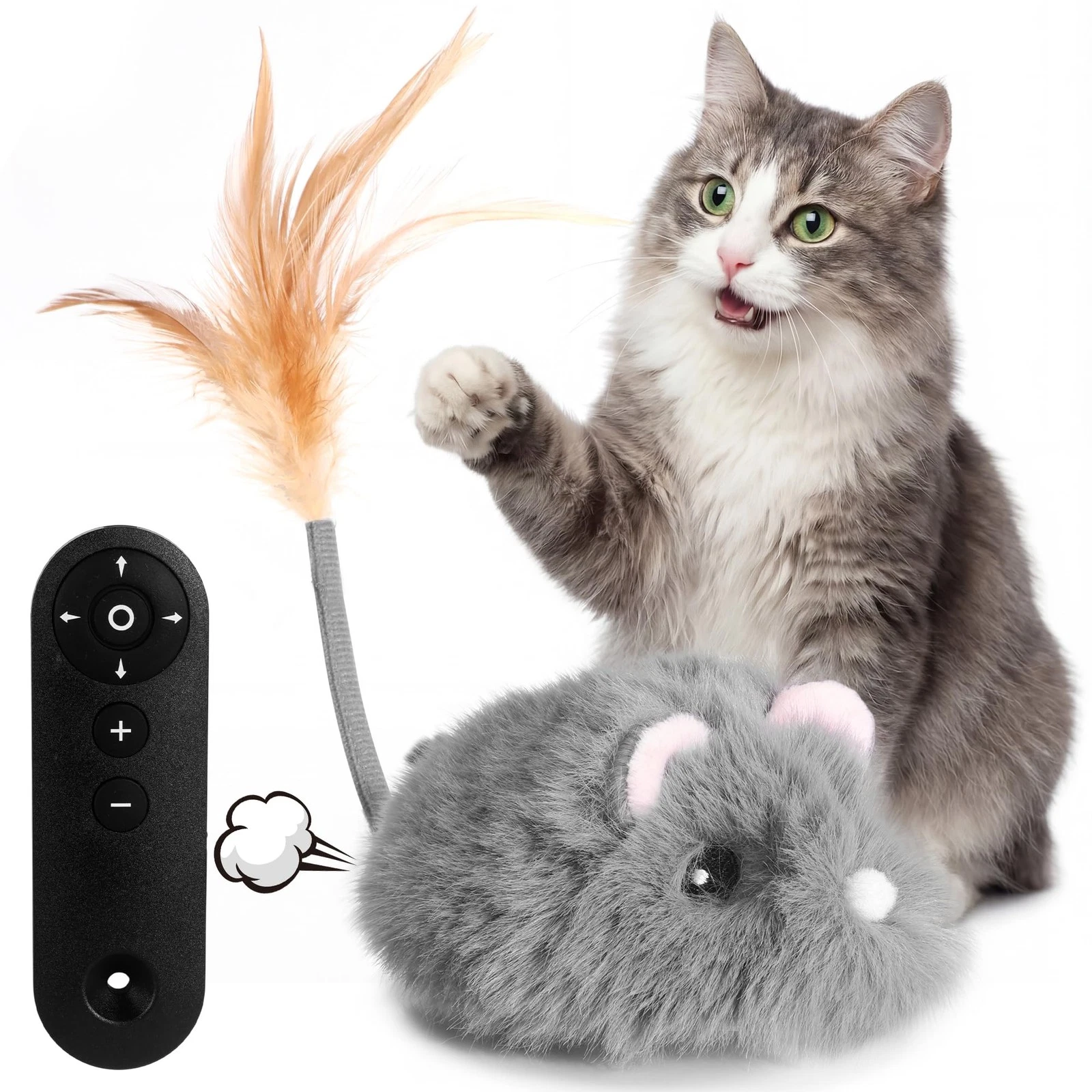 Cat Toys for Indoor Cats,4-Direction Remote Control Cat Toy 2026 Newly Upgrad...