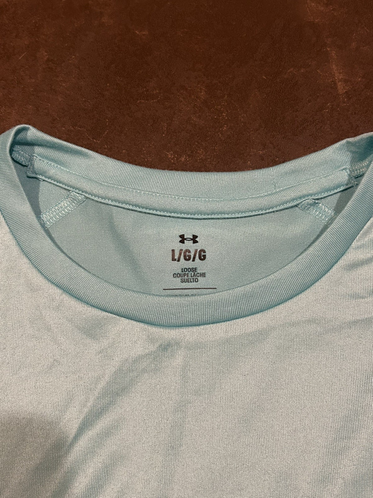 Under Armour T Shirt Sz L Men's Short Sleeved Crew Neck Teal/Black Ombré Polka thumbnail 3