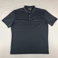 Callaway Polo Shirt Mens XL Black Blue Striped Opti Dri Performance Golf