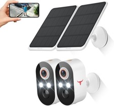 1080p Wireless Security Camera with Solar Panel, AI Human Detection, 2-Way Ta...