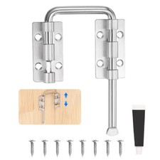 Sliding Door Loop Lock Latch, 2.36 Inch Flexible Latch Hook Lock, Silver