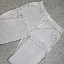 Carhartt Cargo Pants Mens 38X30 Gray Work Utility Relaxed Fit Construction