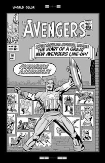 Jack Kirby Avengers #16 Avengers Assemble Rara Grande Produzione Art Cover