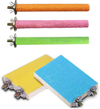 5 Pcs Parrot Perch Stand Natural Wood Bird Perch Stand Platform Paw Grinding Sti