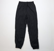 Vtg 90s Streetwear Mens Medium Faded Blank Lined Windbreaker Joggers Pants Black