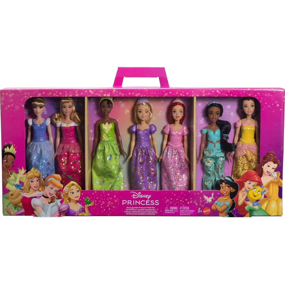 NEW Disney Princess Fashion Doll 7pk with Accessories, Story Sparkle Princess,