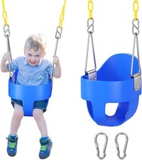Toddler Swing Seat, Outdoor Baby Swing with Coated Chains, Heavy Duty High Back