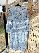 🌷 Süsses Marc Cain Seiden Blusen Kleid Sommer hellblau neuwertig