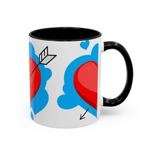 Heart  Arrow Accent Coffee Mug   Cute Valentine Love Coffee Cup 11/15oz 
