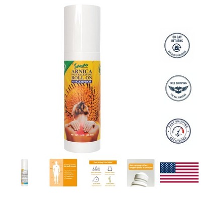 Arnica Roll On Gel 3 oz | Fast Acting Cooling Relief for Muscles & Joints