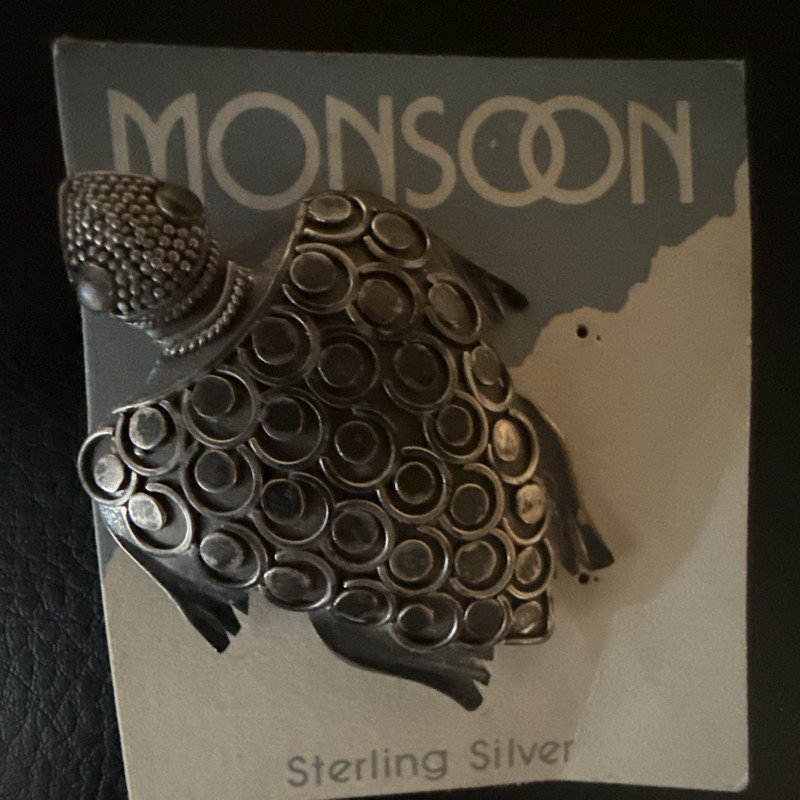 Monsoon 925 Sterling Silver Turtle Brooch Pin, Animals & Insects Theme