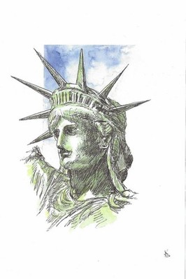 Postkarte Freiheitstatue in New York, direkt vom Künstler