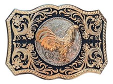 Mexican Rooster Chicken Charro Cowboy Belt Buckle Hebilla Vaquera Made In Mexico