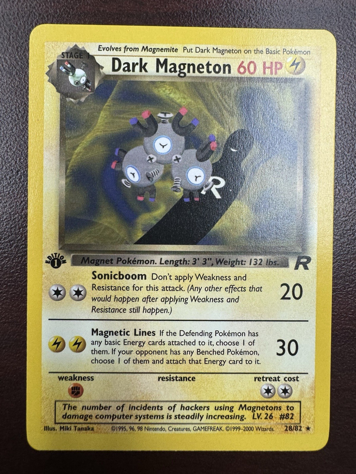 Dark Magneton 28/82 1st Edition Mint Team Rocket Non-Holo Pokemon TCG Card (NM-)