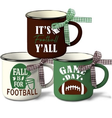 Fall It's Football Y'all Mini Coffee Mug, Game Day, 5oz Coffee Mug, Set of 3