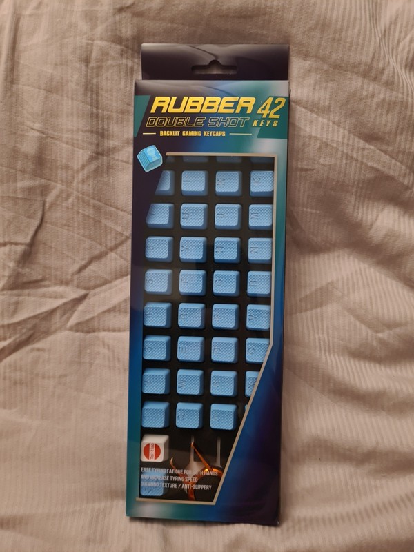 Tai-Hao TPR Rubber Backlit Double Shot 42 Keys Neon Blue - Keycap Set Christmas