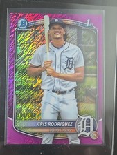Cris Rodriguez 2025 Bowman Chrome Purple Shimmer Refractor 1st  /199 Detroit