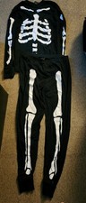 Men's Medium M Skeleton Pajamas Halloween Costume 2 Piece Set