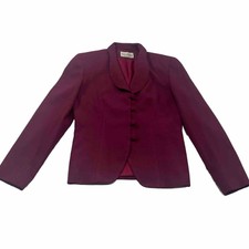 Gianni Petite 2 Purple 100% Wool 4 Button Blazer Coat